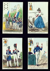 Selectie van speelkaarten met betrekking tot de revolutie van 1830, 1831